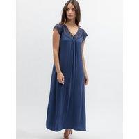Cyberjammies Jersey Lace Trim Nightdress Navy