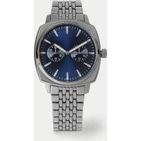 M&S Navy Face Baton Watch Silver