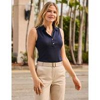 SOSANDAR Ribbed Collared Button Detail Shirt Blue