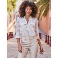 SOSANDAR Chevron Textured Zip Up Tunic Natural Mix
