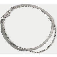 M&S 2 Pack Snake Chain Bracelet Silver