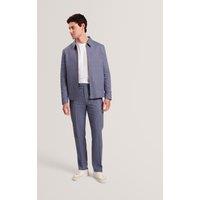 Ted Baker Regular Fit Cotton Linen Blend Trousers Navy
