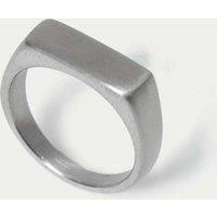 Autograph Auto Stainless Brushed Squared Ring Silver