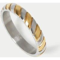 M&S Mixed Metal Band Ring Metallic