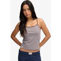 Superdry & Co Cotton Rich Striped Cami Top Brown Mix