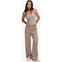 Superdry & Co Cotton Rich Striped Fold Over Joggers Brown Mix