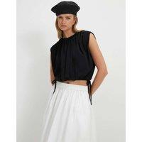 River Island Pure Cotton Bubble Hem T-Shirt Black