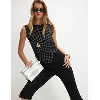 River Island Pure Cotton Polka Dot Top Black Mix