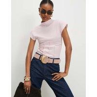 River Island High Neck Corset Top Pink