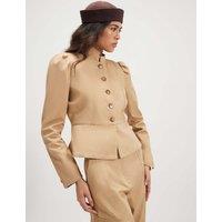 River Island High Neck Lightweight Jacket Chocolate