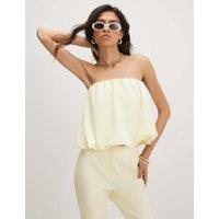 River Island Bandeau Bubble Hem Top Yellow