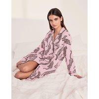 Chelsea Peers Cotton Rich Leopard Print Nightshirt Light Pink