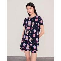 Chelsea Peers Jersey Halloween Tarot Card Print Shortie Set Navy