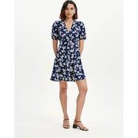 Finery London Floral V-Neck Mini Tea Dress Navy Mix