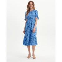Finery London Floral Tiered Midi Dress Blue Mix