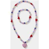 M&S Beaded Heart Jewellery Mutlipack Multi