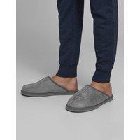 JACK & JONES Fleece Lined Mule Slippers Grey