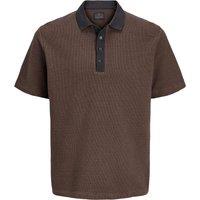 JACK & JONES Pure Cotton Short Sleeve Polo Shirt Brown