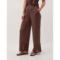 Monsoon Magdalena Geometric Jersey Trousers Chocolate