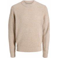 JACK & JONES Structured Crew Neck Jumper Beige