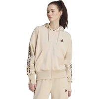 ADIDAS Seasonal Essentials 3-Stripes Zip Up Hoodie Beige