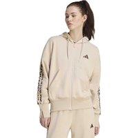 adidas Seasonal Essentials 3-Stripes Zip Up Hoodie Beige