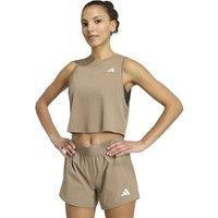 Adidas Train Essentials Crew Neck Crop Vest Top Khaki