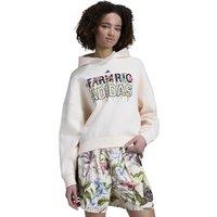 Adidas X FARM Rio Cotton Rich Floral Relaxed Hoodie Soft White