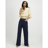River Island Polka Dot High Waisted Straight Leg Jeans Denim Mix