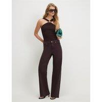 River Island Relaxed Straight Leg Jeans Chocolate