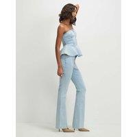 River Island Bootcut Seamed Jeans Light Blue