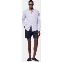 Hawes & Curtis Slim Fit Stripe Linen Shirt Navy Mix