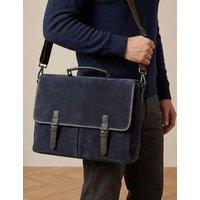 Jones Bootmaker Leather Buckle Briefcase Navy