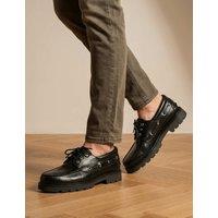 Jones Bootmaker Leather Chunky Lace Up Moccasins Black