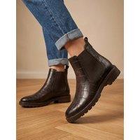 Jones Bootmaker Leather Chelsea Ankle Boots Dark Brown