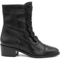 Jones Bootmaker Leather Block Heel Ankle Boots Black