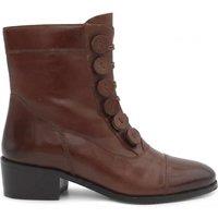Jones Bootmaker Leather Block Heel Ankle Boots Tan