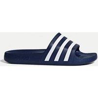 Adidas Adilette Aqua Striped Sliders Navy