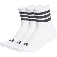 Adidas 3 Pack Cotton Rich Cushioned Mid Cut Socks White/Black