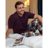 Cyberjammies Pure Cotton Checked Pyjama Bottoms Burgundy Mix