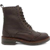 Jones Bootmaker Leather Brogue Detail Ankle Boots Brown