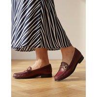 Jones Bootmaker Leather Hardware Slip On Heeled Loafers Burgundy