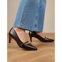 Jones Bootmaker Wide Fit Leather Stiletto Heel Mary Janes Brown