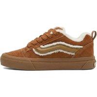 Vans Knu Skool Suede Lace Up Platform Skate Trainers Medium Brown