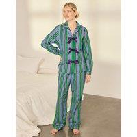 Chelsea Peers Pure Cotton Striped Long Pyjama Set Multi