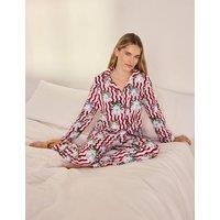 Chelsea Peers Christmas Disco Ball Print Long Pyjama Set Light Pink Mix