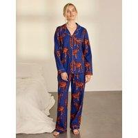 Chelsea Peers Cotton Button Fastening Pyjama Set Blue