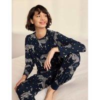 Chelsea Peers Spot Zebra Print Long Pyjama Set Navy