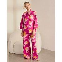Chelsea Peers Two Piece Long Sleeve Solar Phoenix Button Pyjama Set Light Pink