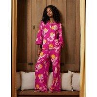 Chelsea Peers Two Piece Long Sleeve Solar Phoenix Button Pyjama Set Light Pink